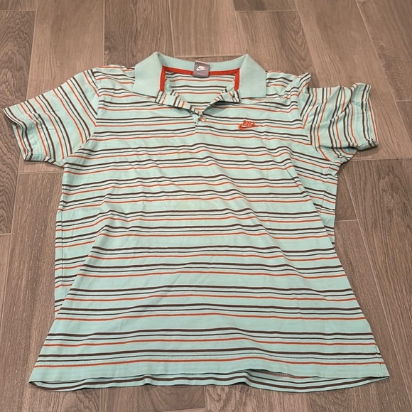 Nike Men’s Striped Collared Shirt Size L - Picture 1 of 4